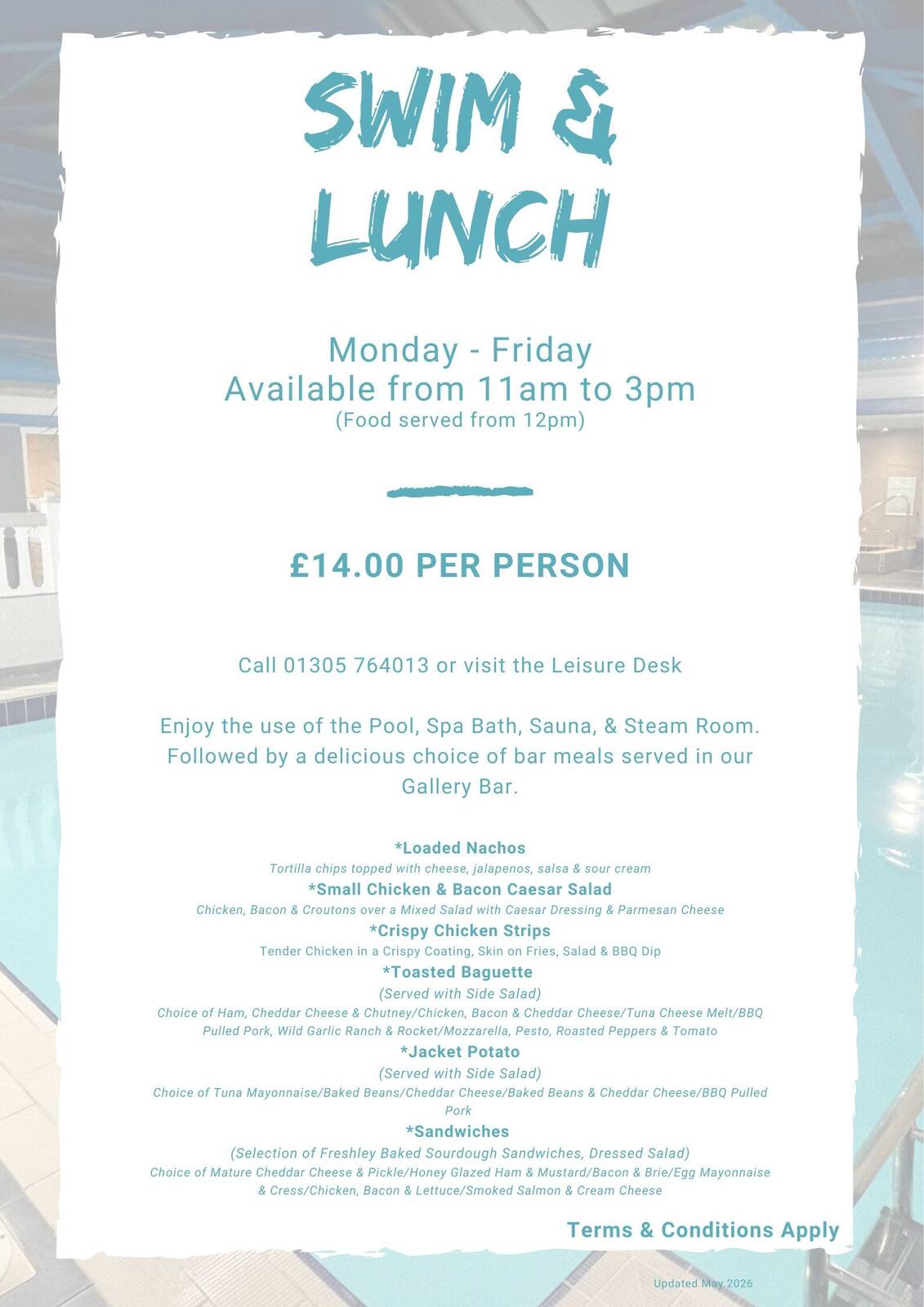 Swim and Lunch, £14